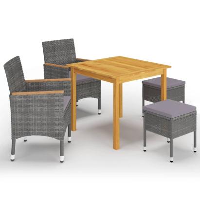 Set mobilier de grădină, 5 piese, gri GartenMobel Dekor