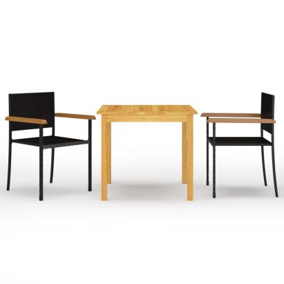 Set mobilier de grădină, 3 piese, negru GartenMobel Dekor