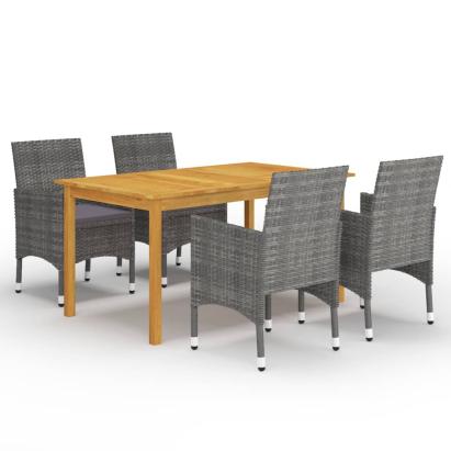 Set mobilier de grădină, 5 piese, gri GartenMobel Dekor