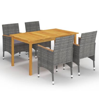 Set mobilier de grădină, 5 piese, gri GartenMobel Dekor