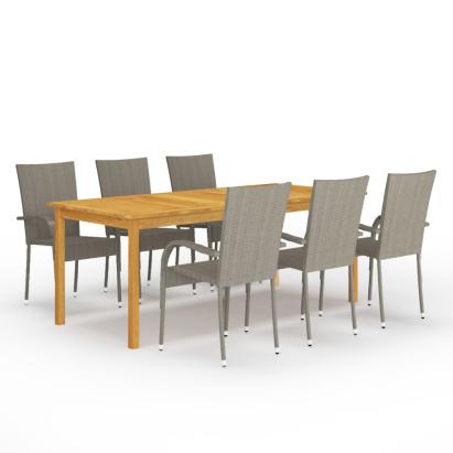 Set mobilier pentru grădină, 7 piese, gri GartenMobel Dekor