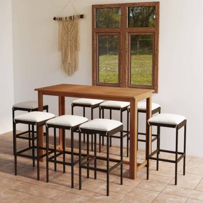 Set mobilier bar de grădină cu perne, 9 piese, maro GartenMobel Dekor