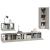 Set dulap TV, 4 piese, gri beton, lemn prelucrat GartenMobel Dekor
