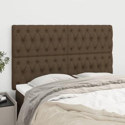 Tăblii de pat, 4 buc, maro închis, 72x7x78/88 cm, textil GartenMobel Dekor