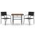 Set mobilier de exterior, 3 piese, negru, poliratan GartenMobel Dekor