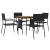 Set mobilier de exterior, 5 piese, negru, poliratan GartenMobel Dekor