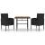 Set mobilier de exterior, 3 piese, negru, poliratan GartenMobel Dekor