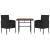 Set mobilier de exterior, 3 piese, negru, poliratan GartenMobel Dekor