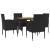 Set mobilier de exterior, 5 piese, negru, poliratan GartenMobel Dekor