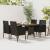 Set mobilier de exterior, 5 piese, negru, poliratan GartenMobel Dekor