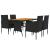 Set mobilier de exterior, 5 piese, negru, poliratan GartenMobel Dekor