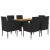 Set mobilier de exterior, 7 piese, negru, poliratan GartenMobel Dekor