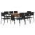 Set mobilier de exterior, 9 piese, negru, poliratan GartenMobel Dekor