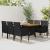 Set mobilier de exterior, 7 piese, negru, poliratan GartenMobel Dekor
