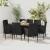 Set mobilier de exterior, 9 piese, negru, poliratan GartenMobel Dekor
