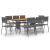 Set de mobilier de exterior, 9 piese, gri, poliratan GartenMobel Dekor