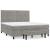 Pat box spring cu saltea, gri deschis, 160x200 cm, catifea GartenMobel Dekor