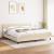 Pat box spring cu saltea, crem, 200x200 cm, textil GartenMobel Dekor