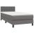 Pat box spring cu saltea, gri, 90x200 cm, piele ecologică GartenMobel Dekor