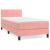 Pat box spring cu saltea, roz, 100x200 cm, catifea GartenMobel Dekor