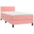 Pat box spring cu saltea, roz, 100x200 cm, catifea GartenMobel Dekor