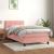 Pat box spring cu saltea, roz, 100x200 cm, catifea GartenMobel Dekor