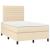 Pat box spring cu saltea, crem, 120x200 cm, textil GartenMobel Dekor
