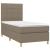 Pat box spring cu saltea, gri taupe, 90x200 cm, textil GartenMobel Dekor