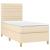 Pat box spring cu saltea, crem, 100x200 cm, textil GartenMobel Dekor