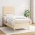 Pat box spring cu saltea, crem, 100x200 cm, textil GartenMobel Dekor