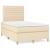 Pat box spring cu saltea, crem, 120x200 cm, textil GartenMobel Dekor