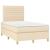 Pat box spring cu saltea, crem, 120x200 cm, textil GartenMobel Dekor