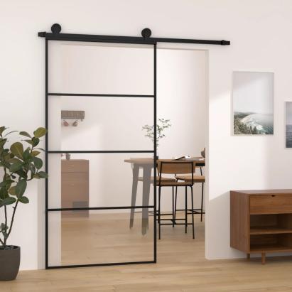Ușă glisantă cu set feronerie 102,5x205 cm sticlă ESG/aluminiu GartenMobel Dekor