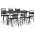 Set de masă pentru grădină, 7 piese, antracit, oțel GartenMobel Dekor