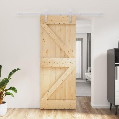 Ușă glisantă cu set de feronerie 80x210 cm, lemn masiv de pin GartenMobel Dekor