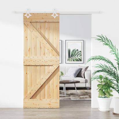 Ușă glisantă cu set de feronerie 80x210 cm, lemn masiv de pin GartenMobel Dekor