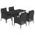 Set mobilier de grădină cu perne, 5 piese, negru, poliratan GartenMobel Dekor