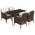 Set mobilier de grădină, 5 piese, cu perne, maro, poliratan GartenMobel Dekor