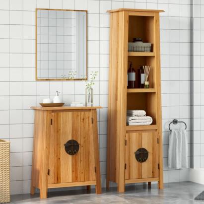 Set mobilier de baie, 2 piese, lemn masiv de pin GartenMobel Dekor