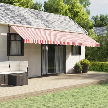 Pânză copertină de rezervă, dungi roșii și albe, 6x3,5 m GartenMobel Dekor