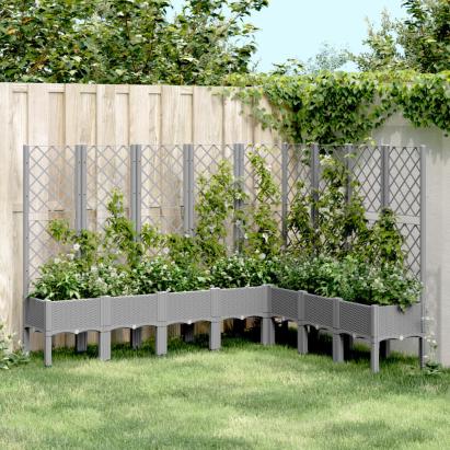 Jardinieră de grădină cu spalier gri deschis 200x160x142 cm PP GartenMobel Dekor