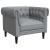 Fotoliu Chesterfield gri deschis, material textil GartenMobel Dekor