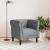 Fotoliu Chesterfield gri deschis, material textil GartenMobel Dekor