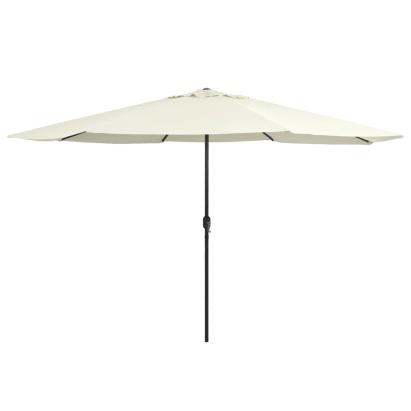 Umbrelă de soare de exterior, stâlp metalic, alb nisipiu 400 cm GartenMobel Dekor