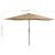 Umbrelă de soare de exterior, stâlp metalic, gri taupe, 400 cm GartenMobel Dekor