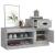 Pantofar, gri beton, 100x42x60 cm, lemn prelucrat GartenMobel Dekor