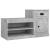 Pantofar, gri beton, 100x42x60 cm, lemn prelucrat GartenMobel Dekor
