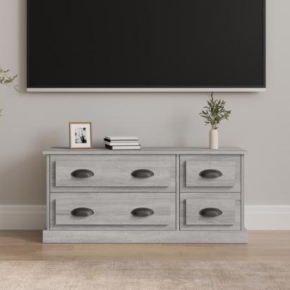 Comodă TV, gri sonoma, 100x35,5x45 cm, lemn prelucrat GartenMobel Dekor