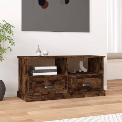 Comodă TV, stejar fumuriu, 93x35,5x45 cm, lemn prelucrat GartenMobel Dekor