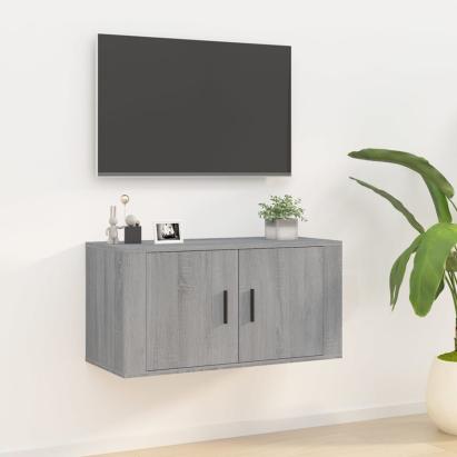 Dulap TV montat pe perete, gri sonoma, 80x34,5x40 cm GartenMobel Dekor